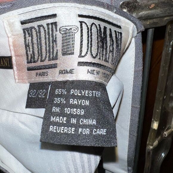 Eddie Domani NWT Men's Dress Pants Gray Plaid 32x32 - Picture 5 of 5